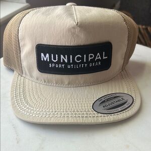 Municipal Beige Trucker Hat. NEW